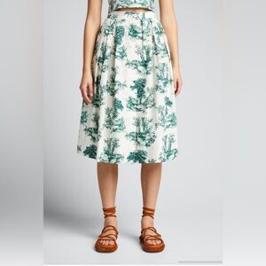 Rare CARA CARA Bergdorf Goodman Marge Pleated Buttonfront skirt S!